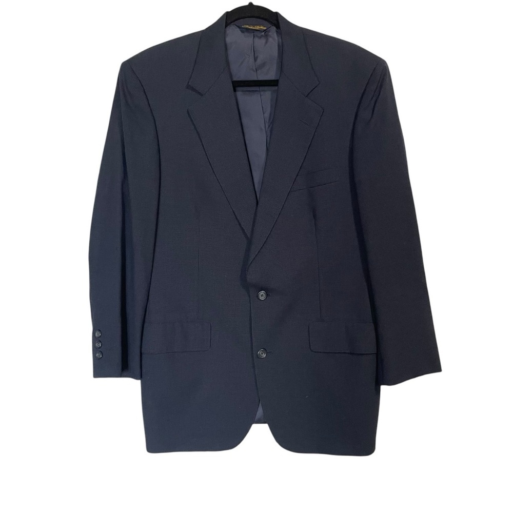 Brooks Brothers Vintage Navy Shepherd’s Pattern Classic Suit Blazer Size 41R